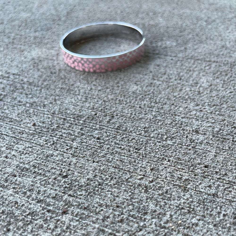 Vintage 90s pink coach bangle bracelet Y2K silver - Picture 4 of 8